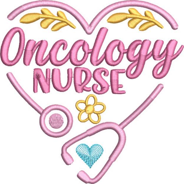 Picture of Nurse Hearts Oncology Nurse Machine Embroidery Design