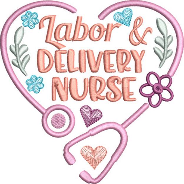 Picture of Nurse Hearts Delivery Nurse Machine Embroidery Design