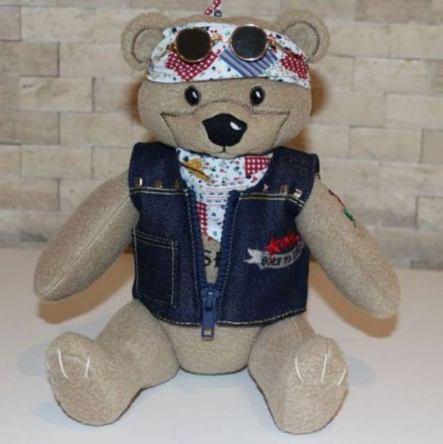 Picture of Biker teddy Embroidery Project Pack