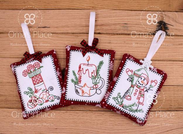 Picture of Oma cmas sachets Embroidery Project Pack