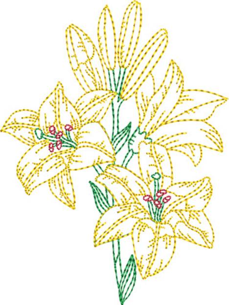 Picture of Lillies Machine Embroidery Design