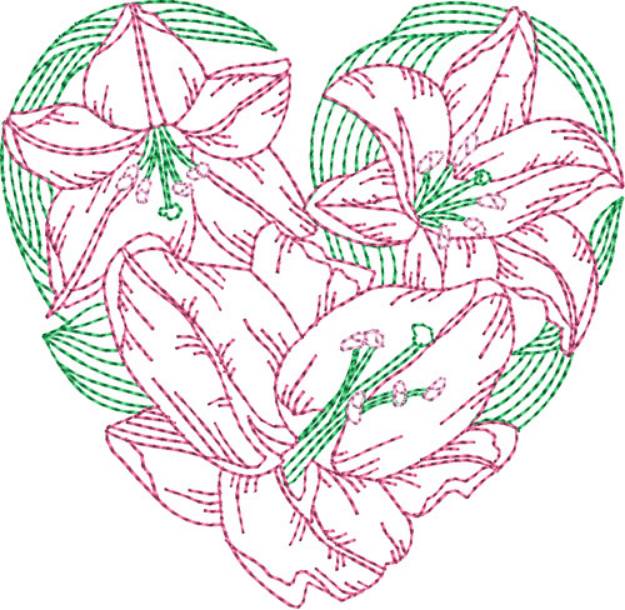 Picture of Lillies Machine Embroidery Design