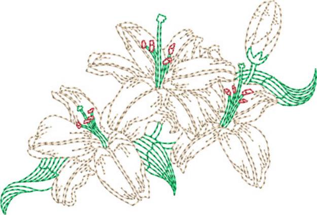 Picture of Lillies Machine Embroidery Design