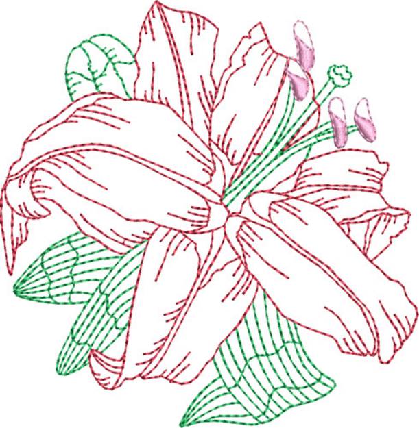 Picture of Lillies Machine Embroidery Design