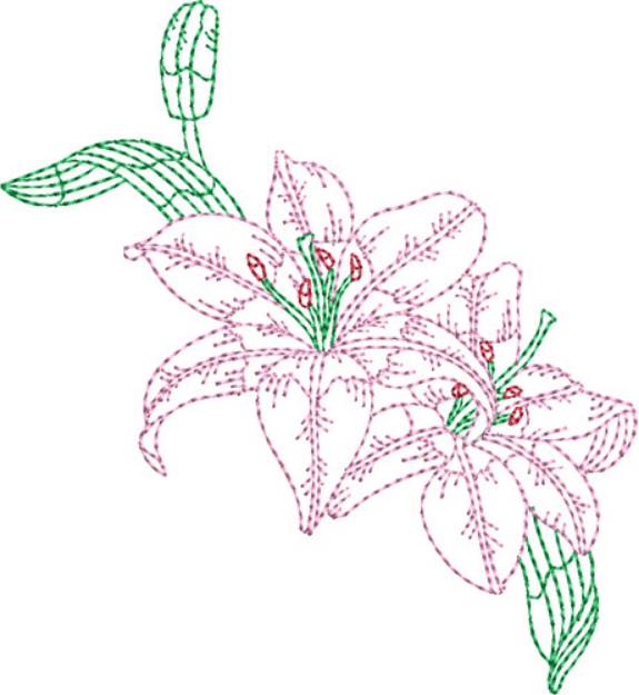 Picture of Lillies Machine Embroidery Design