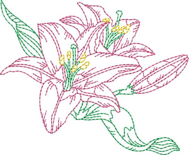 Picture of Lillies Machine Embroidery Design