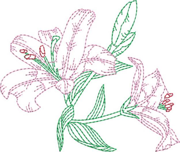 Picture of Lillies Machine Embroidery Design