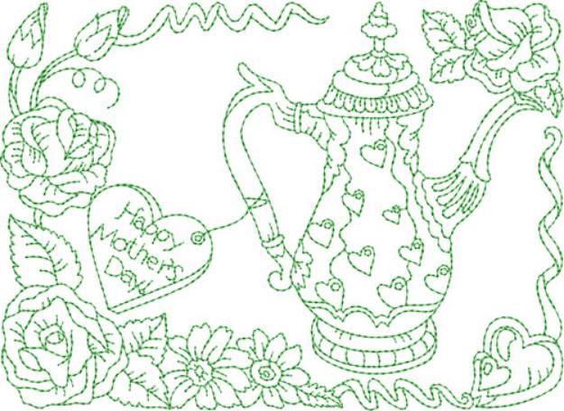 Picture of Tea Pots Machine Embroidery Design