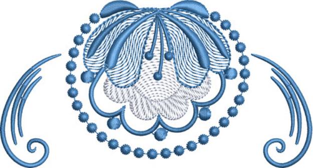 Picture of Blue Floral Motif Machine Embroidery Design