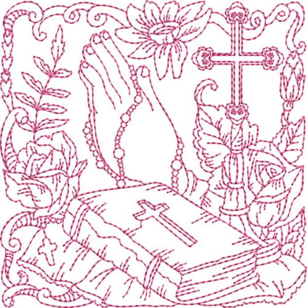 Picture of Religious Quilt Blocks Machine Embroidery Design