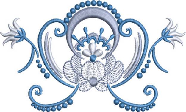 Picture of Blue Floral Motif Machine Embroidery Design