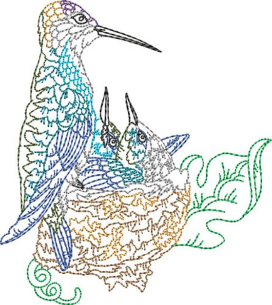 Picture of Hummingbird Spring Machine Embroidery Design