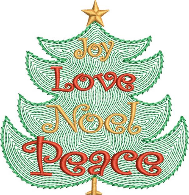 Picture of Noel Christmas Tree Machine Embroidery Design