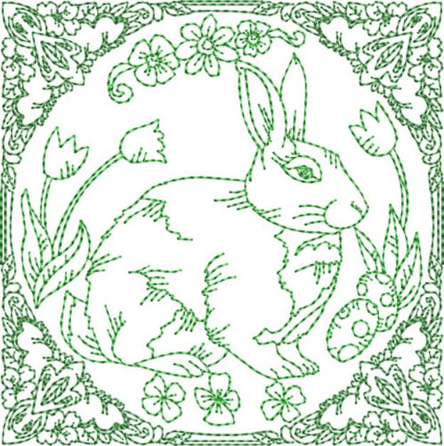 Picture of Easter Quilt Blocks Rabbit Machine Embroidery Design