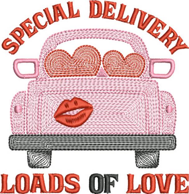 Picture of Special Valentine Truck Machine Embroidery Design