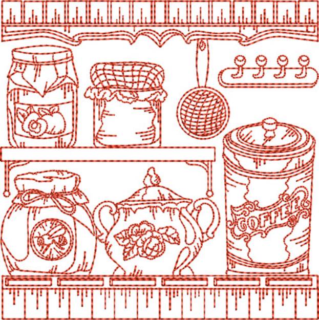 Picture of Vintage Kitchen Quilt Blocks Machine Embroidery Design