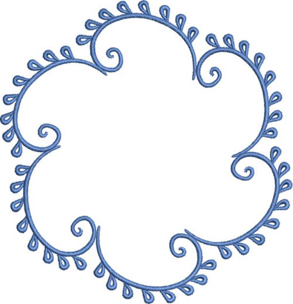 Picture of Blue Floral Motif Machine Embroidery Design