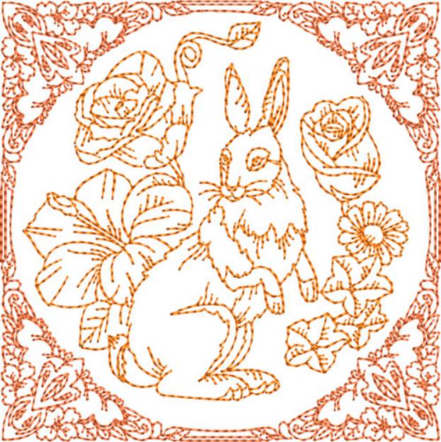 Picture of Easter Quilt Blocks Bunny Machine Embroidery Design