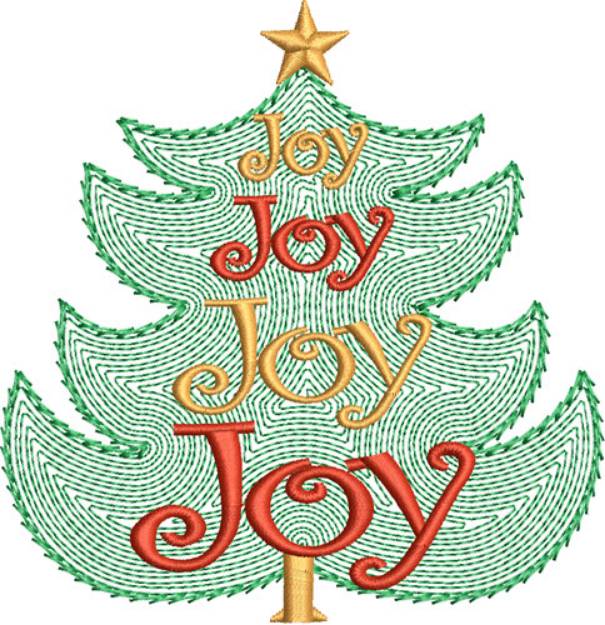 Picture of Joy Christmas Tree Machine Embroidery Design