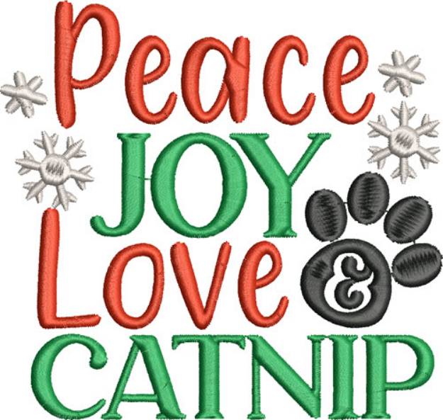 Picture of Peace, Joy, Love, Catnip Machine Embroidery Design