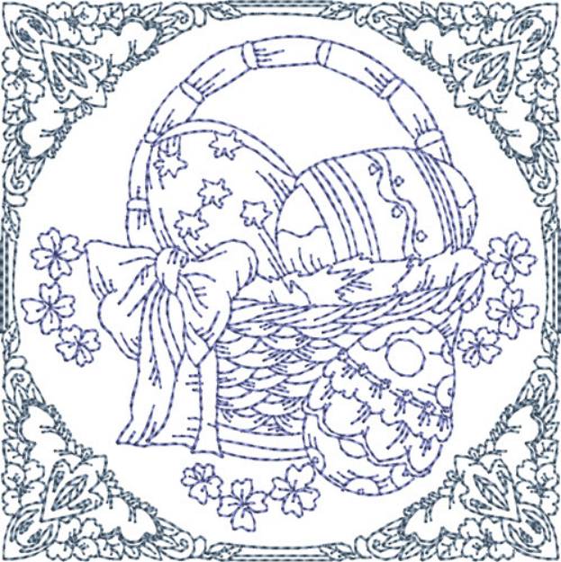 Picture of Easter Quilt Blocks Basket Machine Embroidery Design