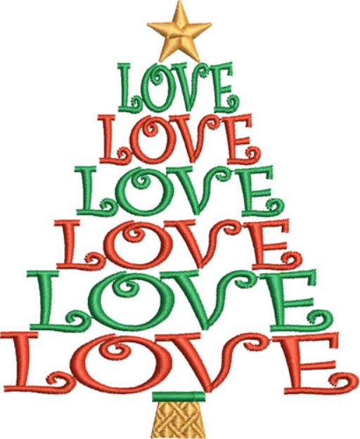 Picture of Love Christmas Tree Machine Embroidery Design