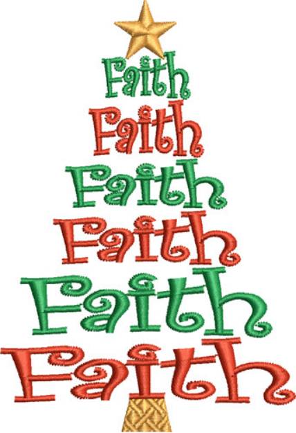 Picture of Faith Christmas Tree Machine Embroidery Design