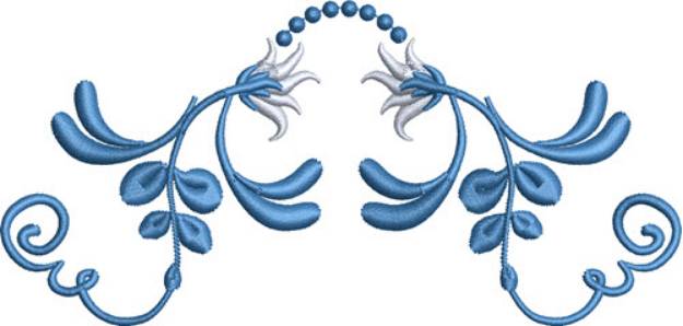 Picture of Blue Floral Motif Machine Embroidery Design