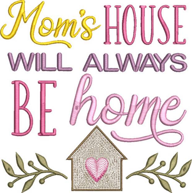 Picture of Mom's House Will Always Be Home Machine Embroidery Design