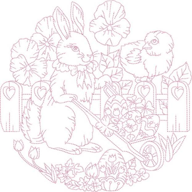 Picture of Vintage Easter Circles Machine Embroidery Design