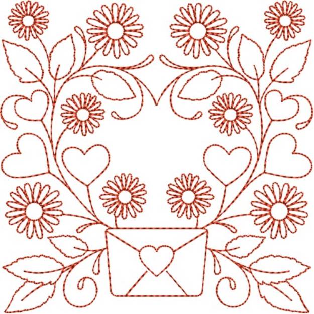 Picture of Circle of Life St. Valentine Quilt Block Machine Embroidery Design