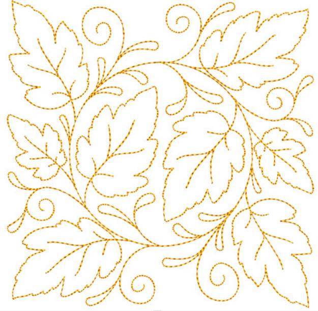 Picture of Circle of Life Fall Quilt Block Machine Embroidery Design