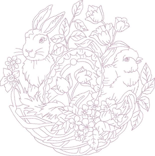 Picture of Vintage Easter Circles Machine Embroidery Design