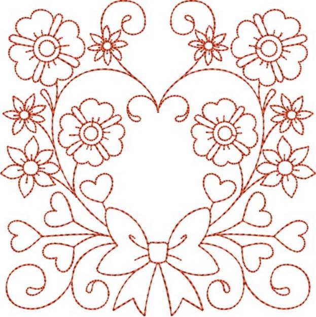 Picture of Circle of Life St. Valentine Quilt Block Machine Embroidery Design