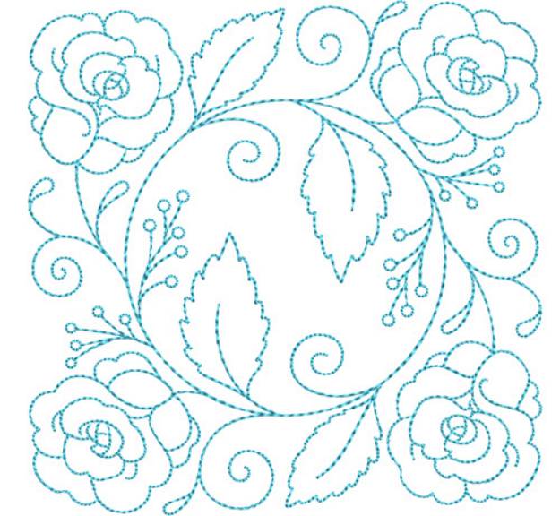 Picture of Circle of Life Spring Flowers Quilt Block Machine Embroidery Design