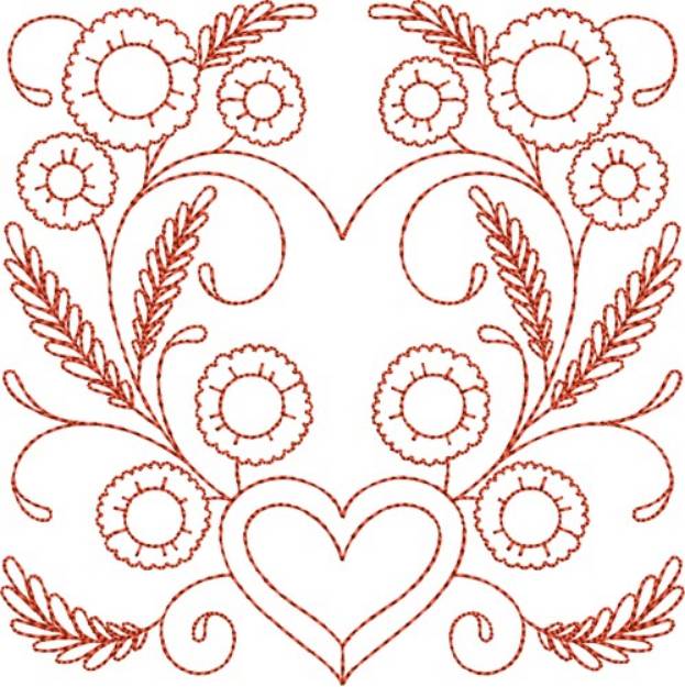 Picture of Circle of Life St. Valentine Quilt Block Machine Embroidery Design