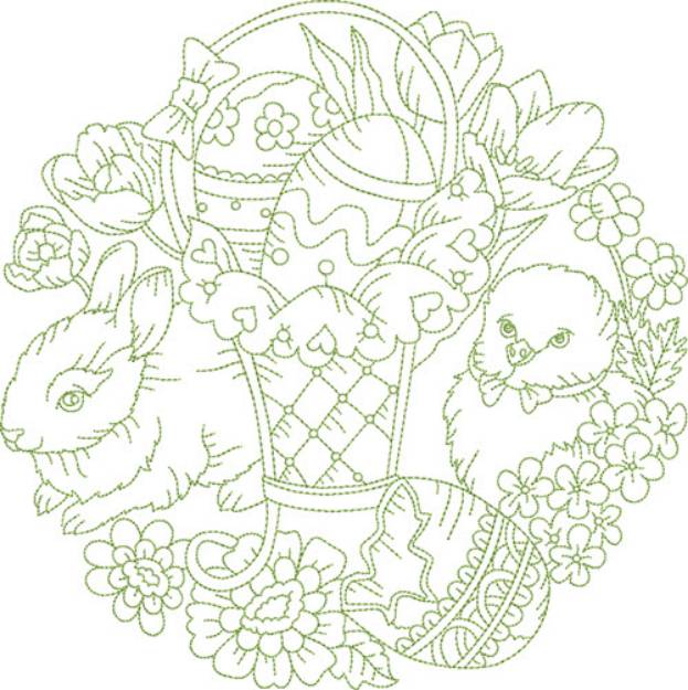 Picture of Vintage Easter Circles Machine Embroidery Design