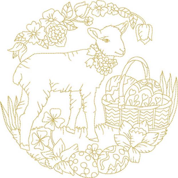 Picture of Vintage Easter Circles Machine Embroidery Design