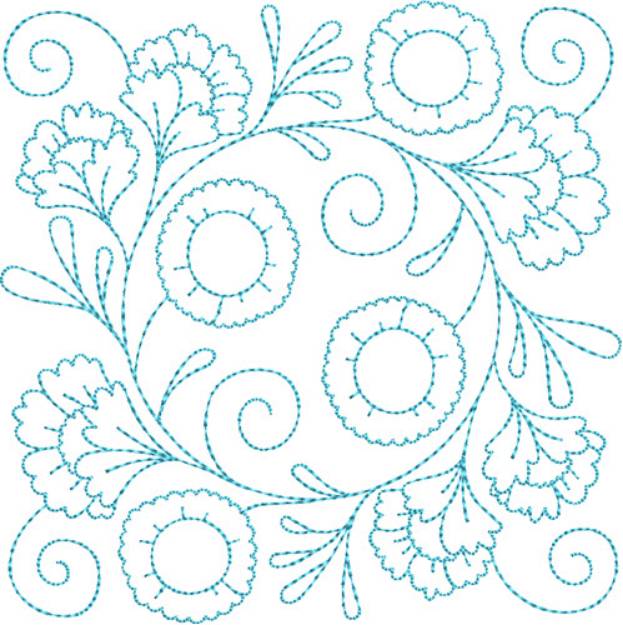 Picture of Circle of Life Spring Flowers Quilt Block Machine Embroidery Design