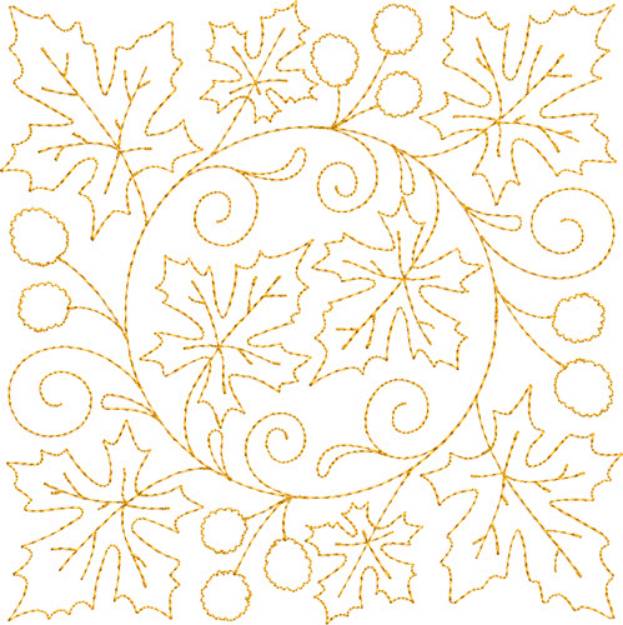 Picture of Circle of Life Fall Quilt Block Machine Embroidery Design