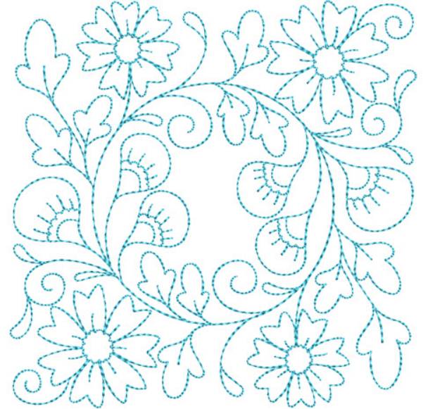 Picture of Circle of Life Spring Flowers Quilt Block Machine Embroidery Design