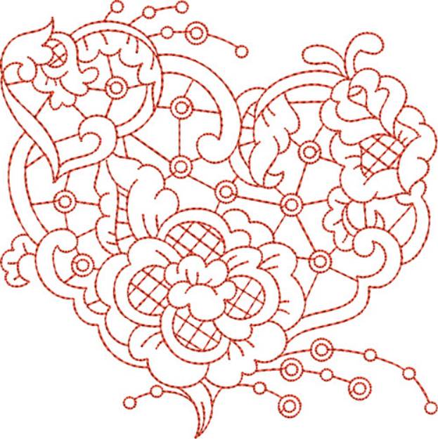 Picture of Valentine Hearts Cutwork Machine Embroidery Design