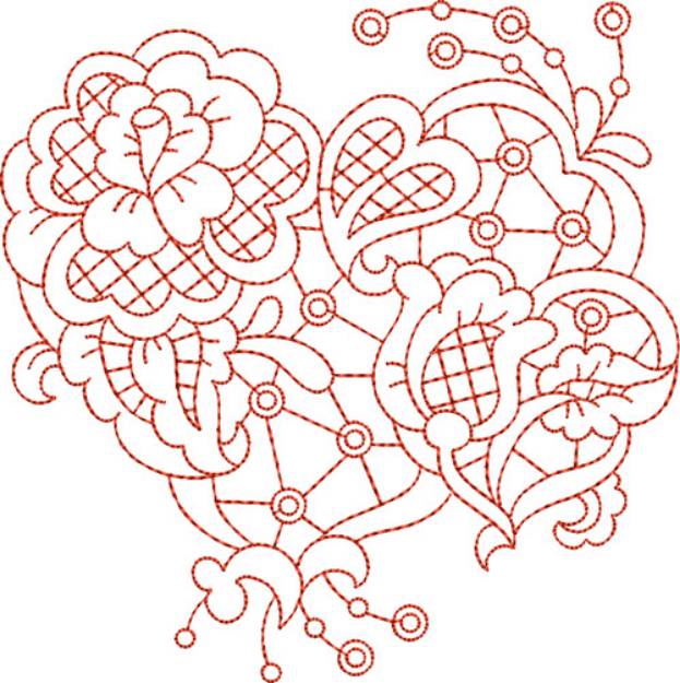 Picture of Valentine Hearts Cutwork Machine Embroidery Design