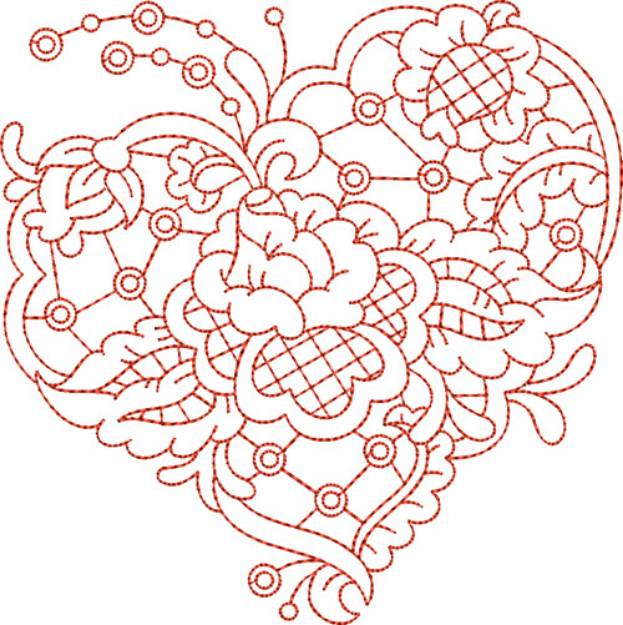 Picture of Valentine Hearts Cutwork Machine Embroidery Design