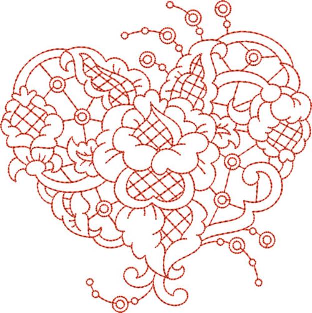 Picture of Valentine Hearts Cutwork Machine Embroidery Design