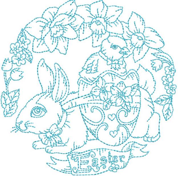 Picture of Vintage Easter Circles Machine Embroidery Design