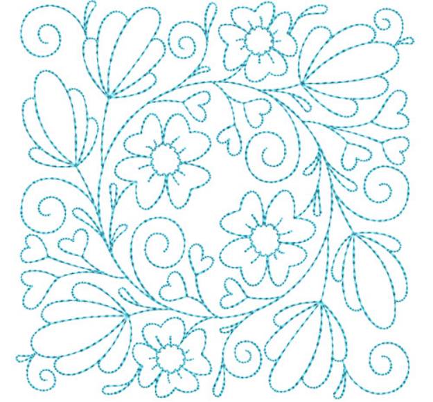 Picture of Circle of Life Spring Flowers Quilt Block Machine Embroidery Design