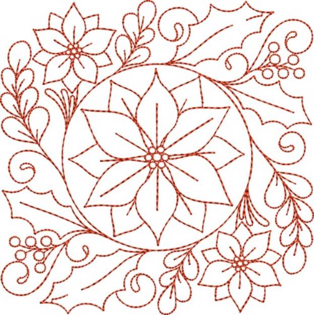 Picture of Circle of Life Christmas Quilt Block Machine Embroidery Design