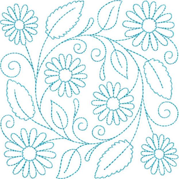 Picture of Circle of Life Spring Flowers Quilt Block Machine Embroidery Design