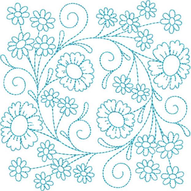 Picture of Circle of Life Spring Flowers Quilt Block Machine Embroidery Design